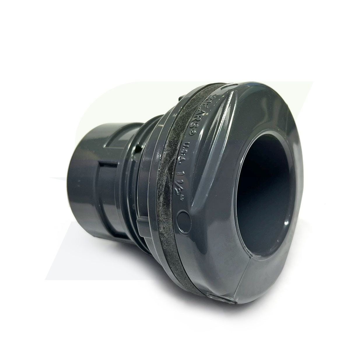 8171-015 - PVC Bulkhead Tank Adapter, Schedule 80, Gray, 1-1/2" Socket x NPT Female