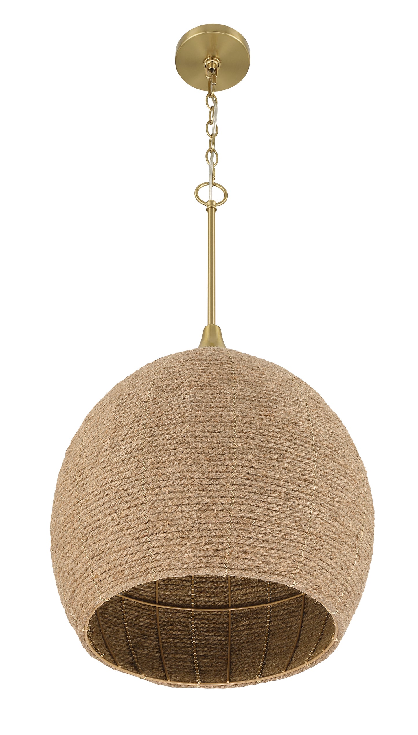 61391-SB - Keira 1 Light 16" Wide Pendant - Satin Brass