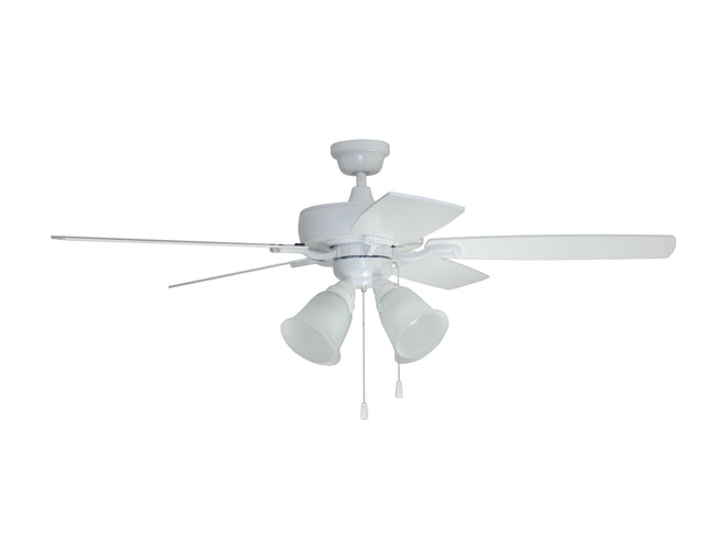 TCE52W5C4-C - Twist N Click 4 Light 52" 5 Blade Ceiling Fan with Light Kit - White