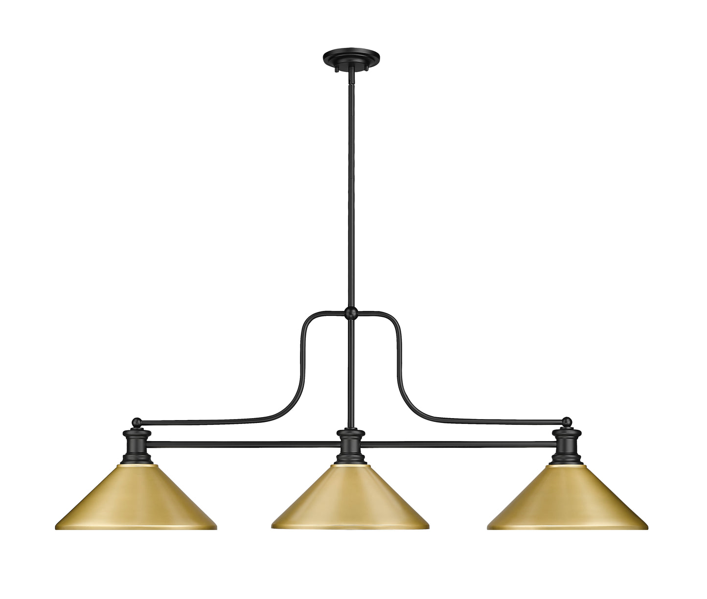 725-3MB-MSG - Melange 3 Light 52" Billiard - Matte Black