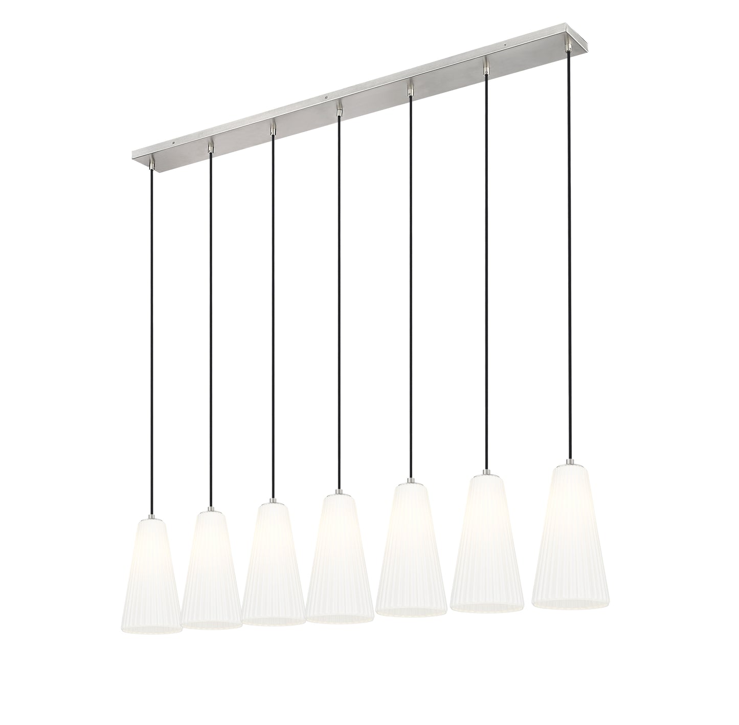 3043P7-7L-BN - Farrell 7 Light Linear 54" Chandelier - Brushed Nickel