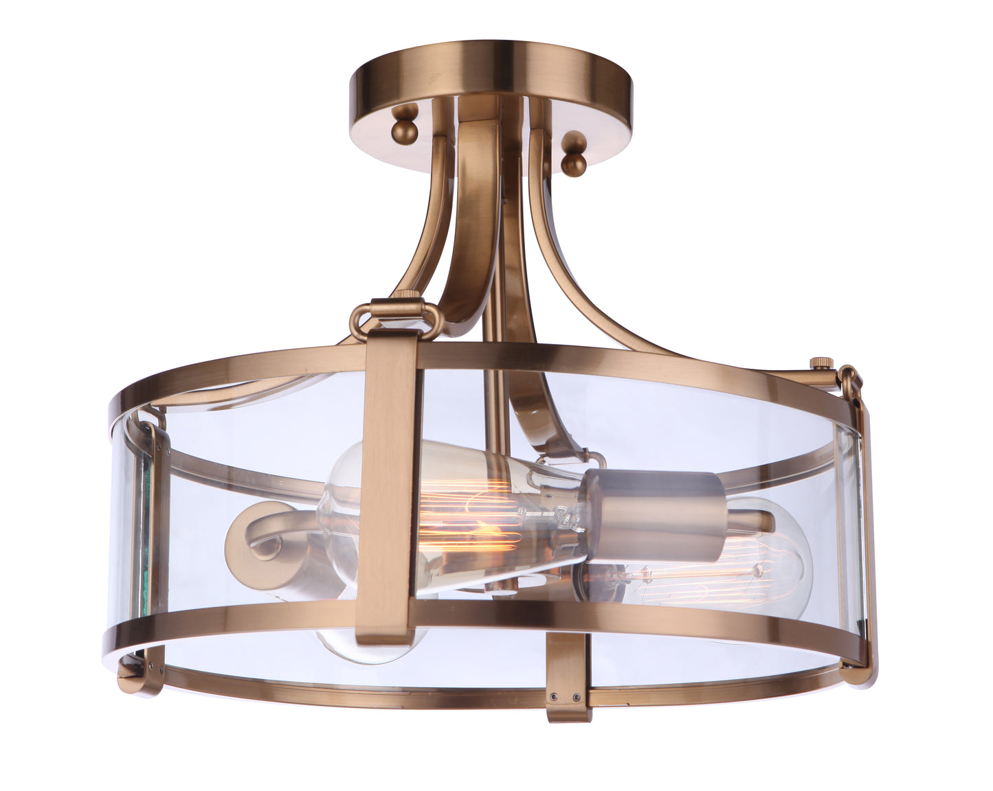 55353-SB - Elliot 3 Light 13" Wide Semi Flush Mount - Satin Brass