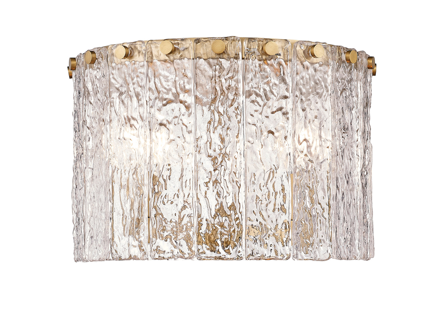 1943F12-MGLD - Glacier 3 Light Flush 12" Mount - Modern Gold