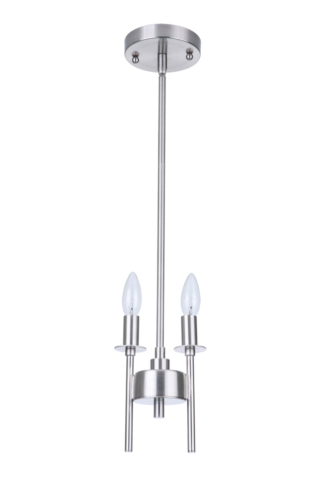 54392-BNK - Larrson 2 Light 5.62" Wide Mini Pendant - Brushed Nickel