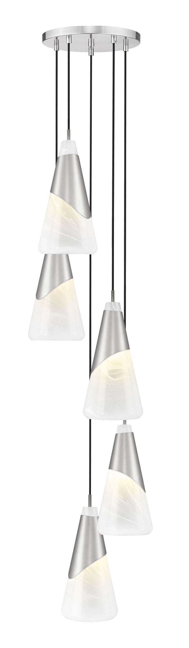 828P7-5R-BN - Aimie 5 Light 12" Chandelier - Brushed Nickel