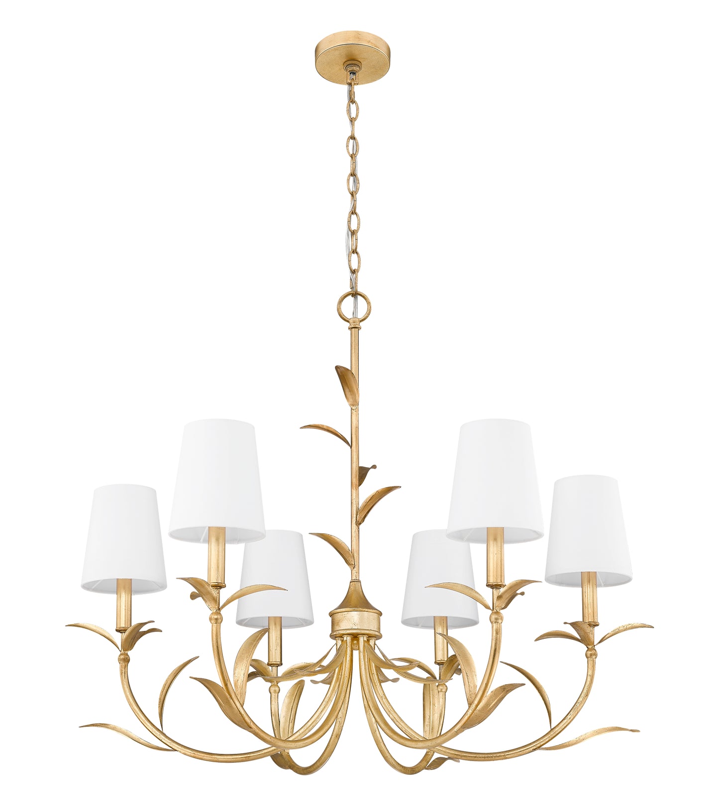 830-31GLF - Aslin 6 Light 31" Chandelier - Gold Leaf