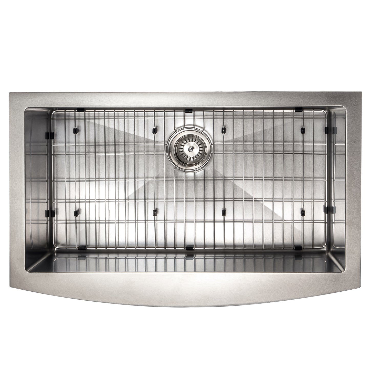 SAS-33S - 33" Vail Farmhouse Apron Mount Single Bowl Satin Stainless Steel Kitchen Sink with Bottom Grid
