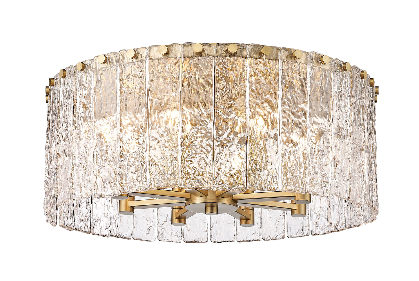 1943F20-MGLD - Glacier 8 Light Flush 21" Mount - Modern Gold