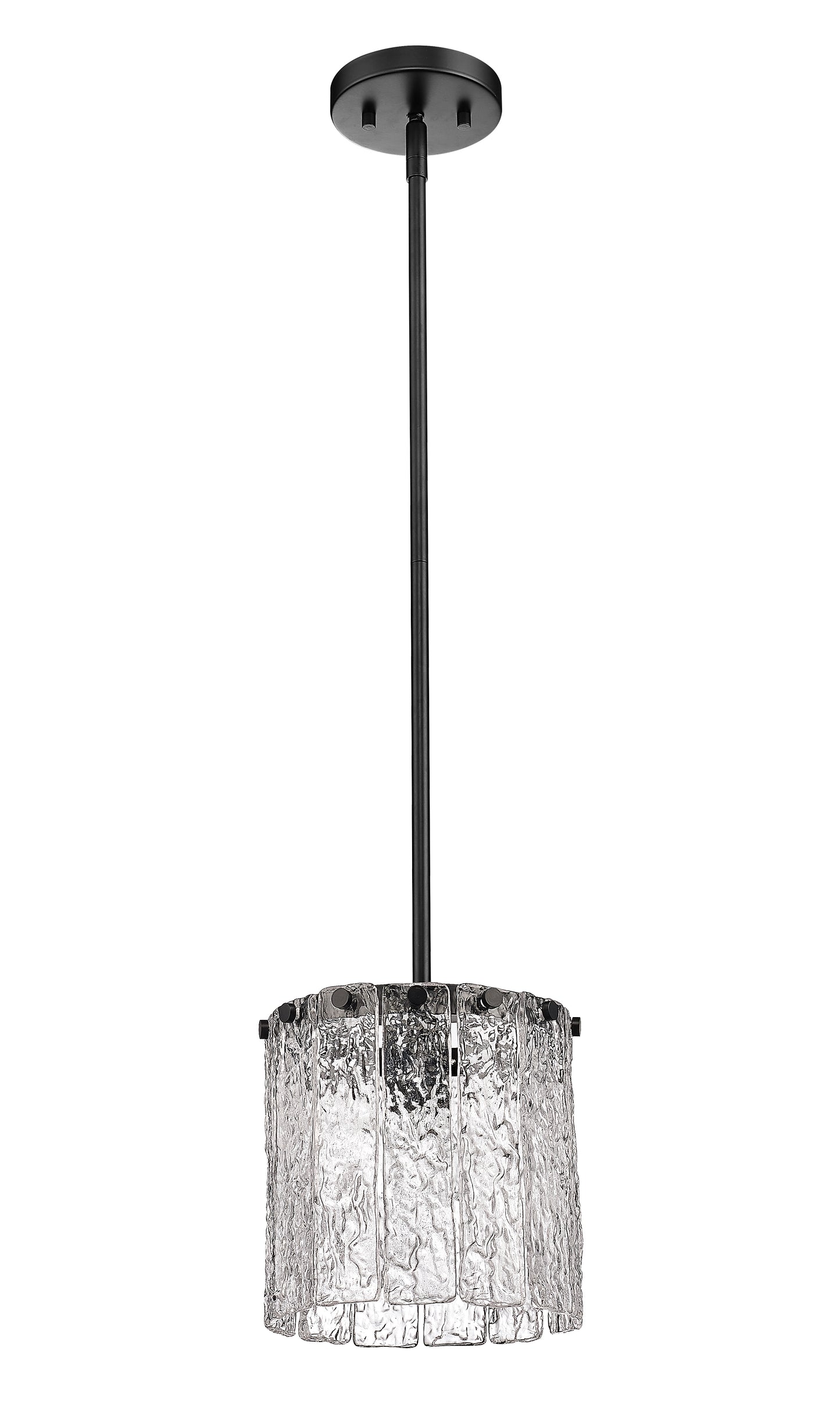 1943P8-MB - Glacier 1 Light 8" Pendant - Matte Black