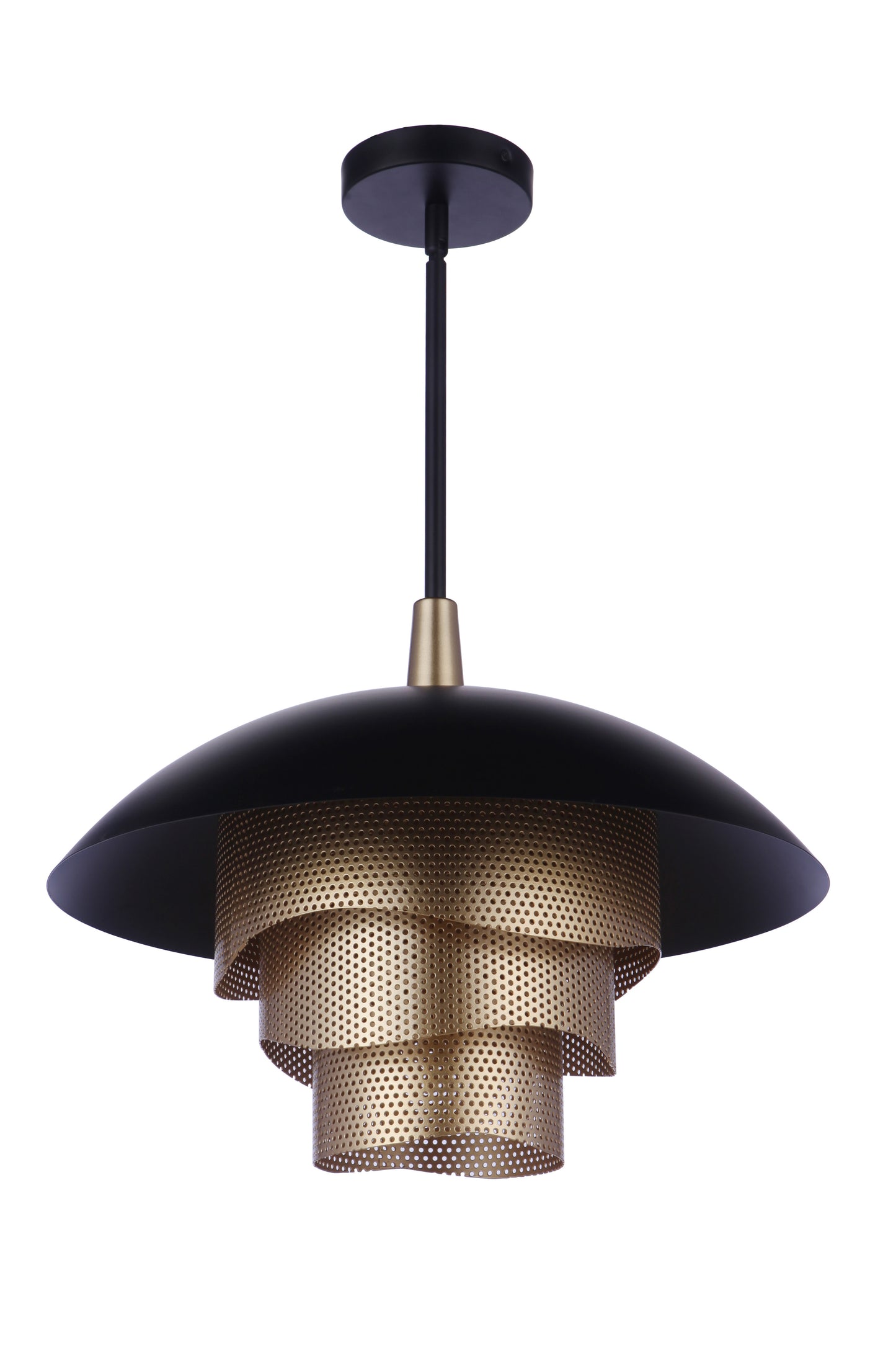 P1010FBMG-LED - Sculptural Statement Pendants 1 Light 19" Wide Pendant - Flat Black / Matte Gold