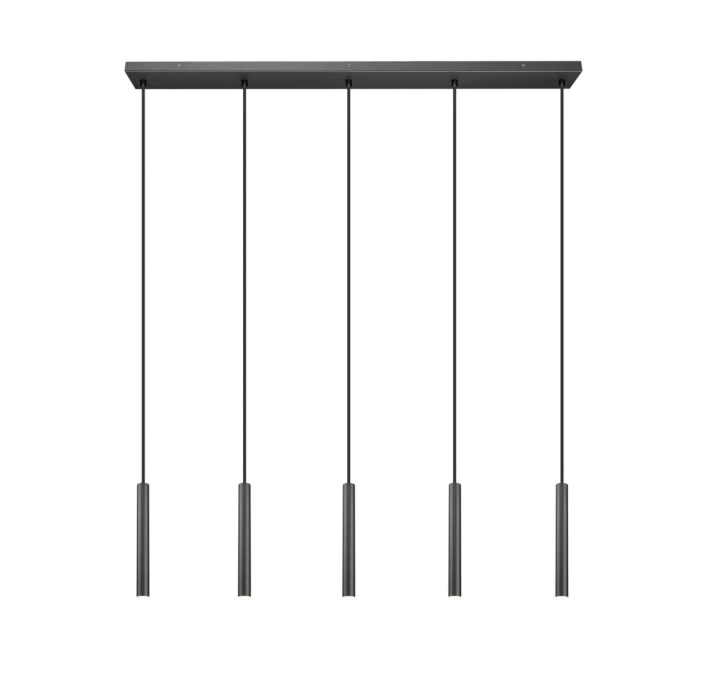 919MP12-5L-MB-LED - Forest 5 Light Linear 42" Chandelier - Matte Black