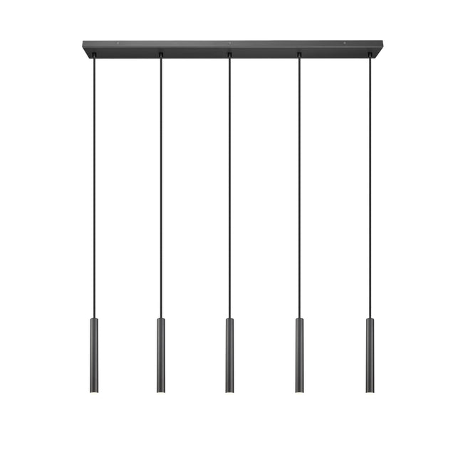 919MP12-5L-MB-LED - Forest 5 Light Linear 42" Chandelier - Matte Black
