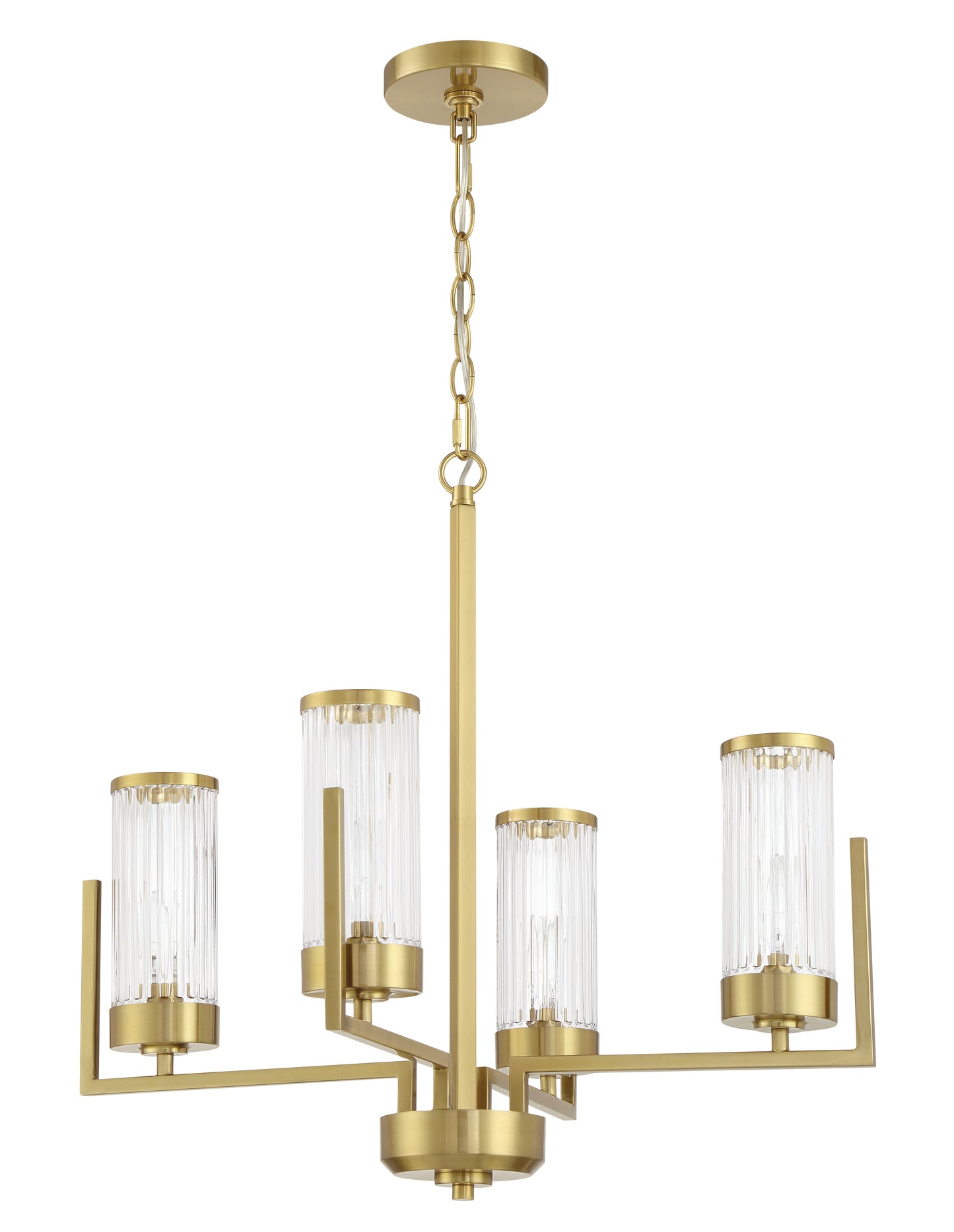 60124-SB - Whittley 4 Light 24" Wide Chandelier - Satin Brass