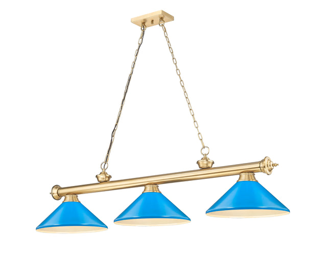2306-3HBR-MEB - Cordon 3 Light 58" Billiard - Heritage Brass