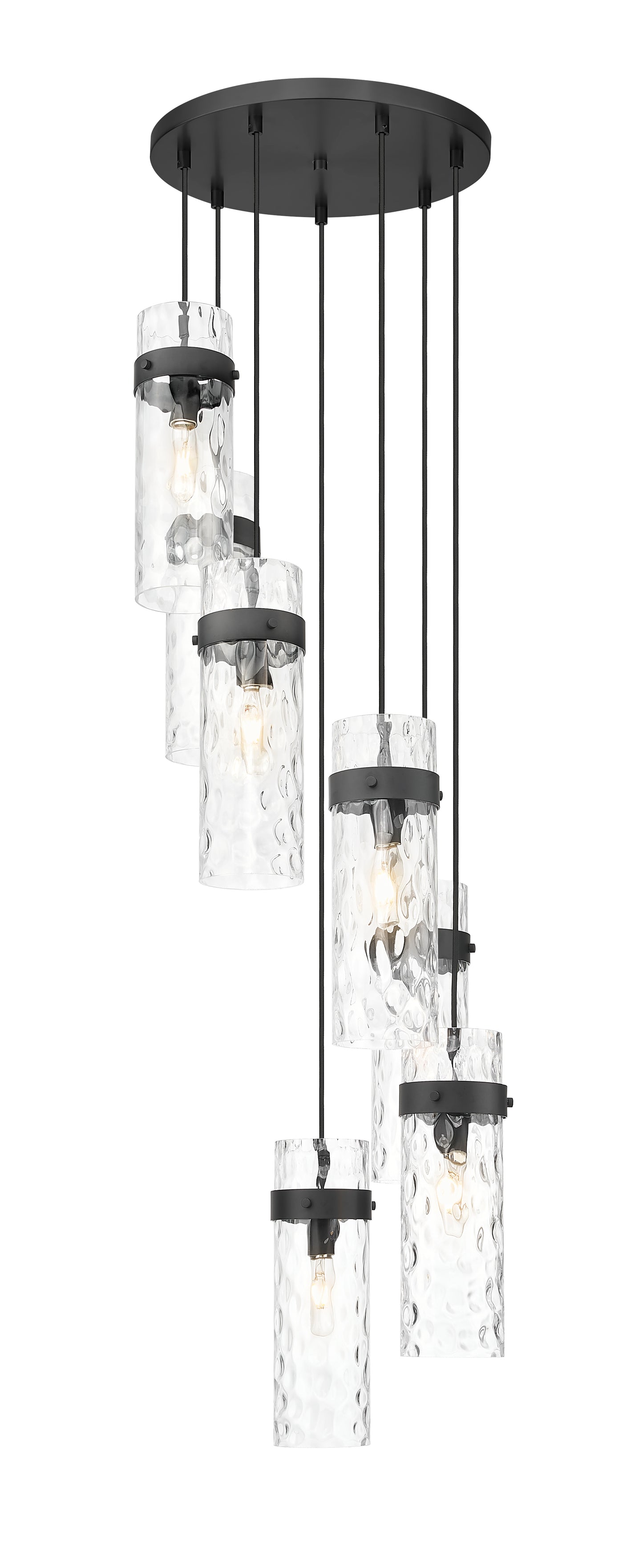 7002P5-7R-MB - Fontaine 7 Light 20" Chandelier - Matte Black