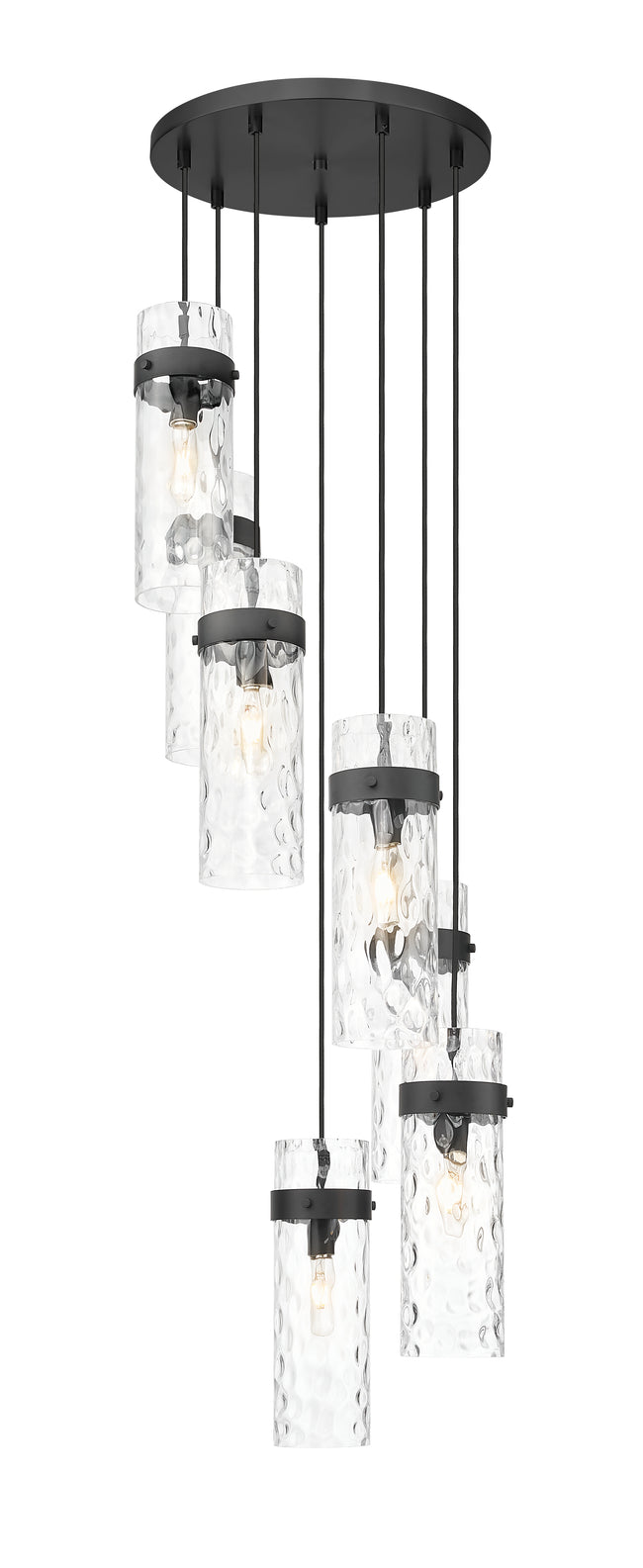 7002P5-7R-MB - Fontaine 7 Light 20" Chandelier - Matte Black