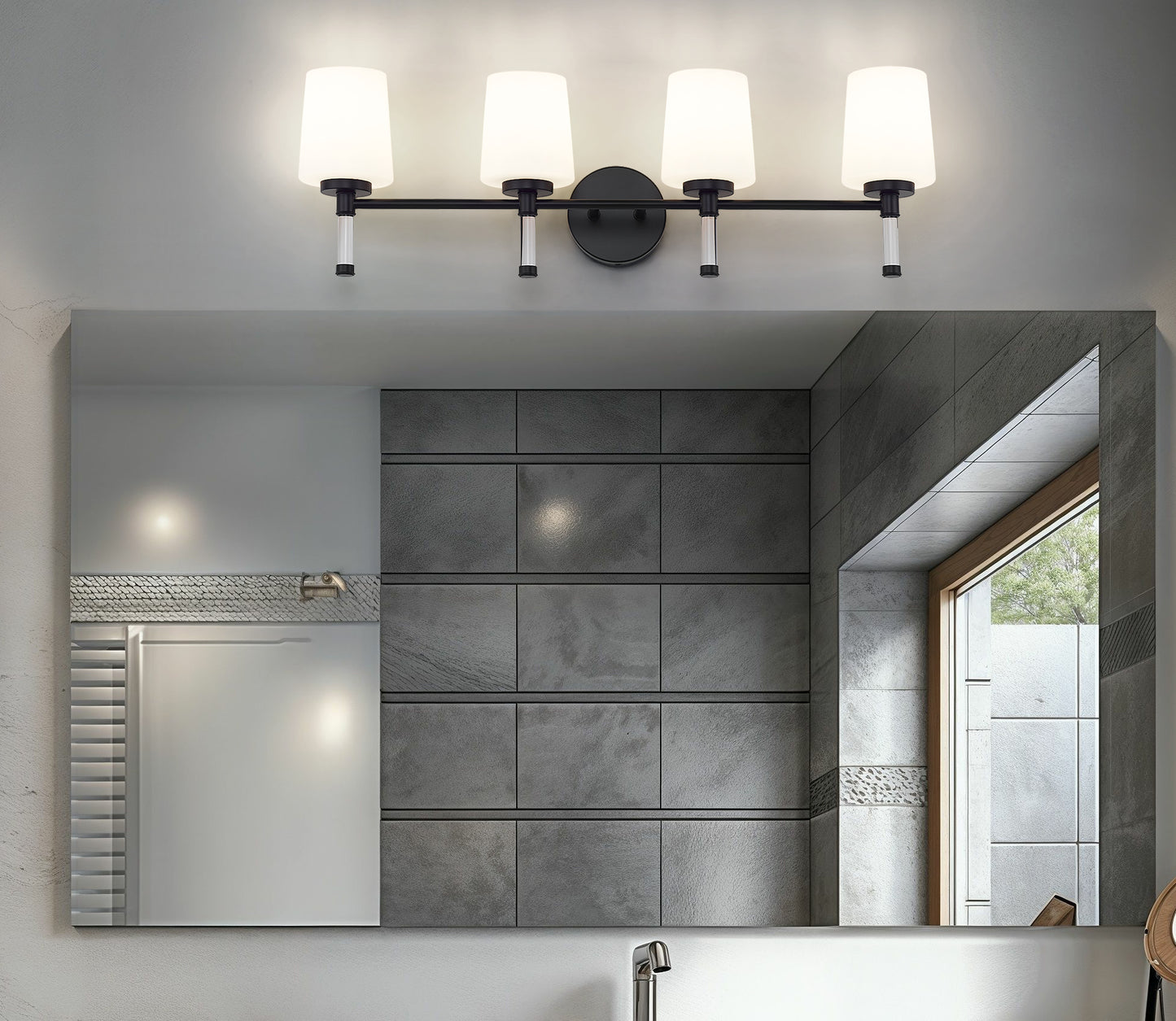 7700-4V-MB - Henri 4 Light 32" Vanity - Matte Black