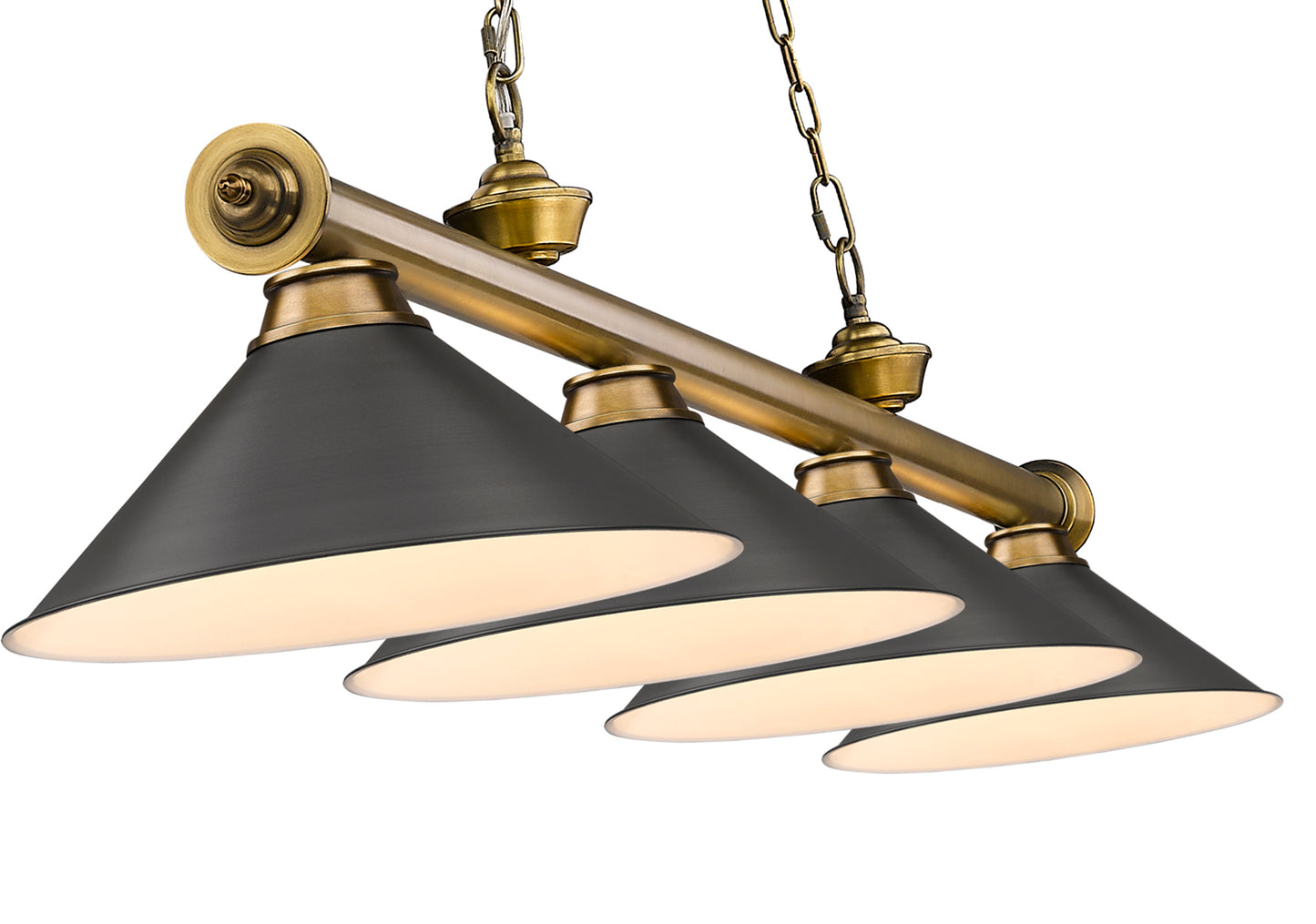 2306-4RB-BRZ15 - Cordon 4 Light 81" Billiard - Rubbed Brass