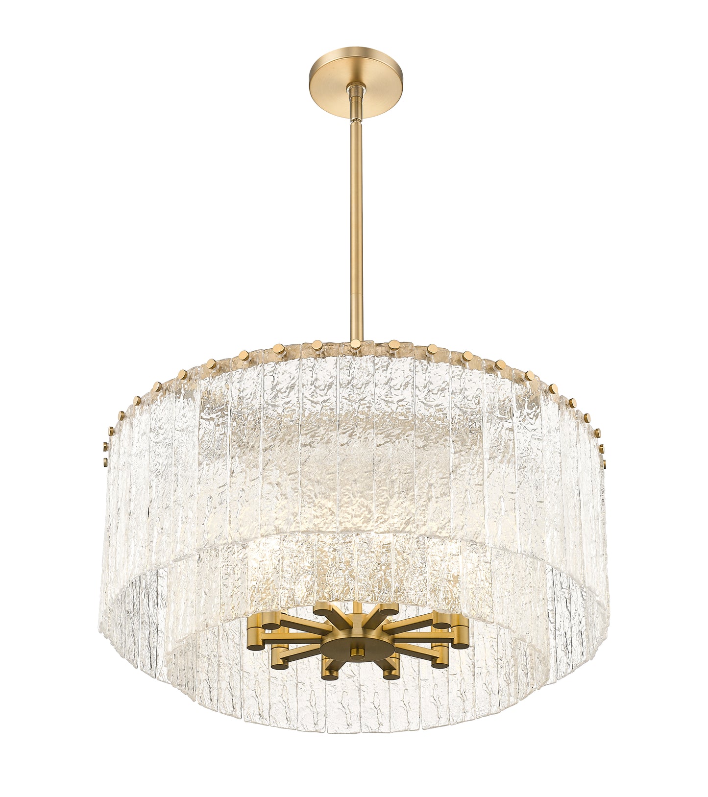 1943P26-2-MGLD - Glacier 10 Light 28" Pendant - Modern Gold