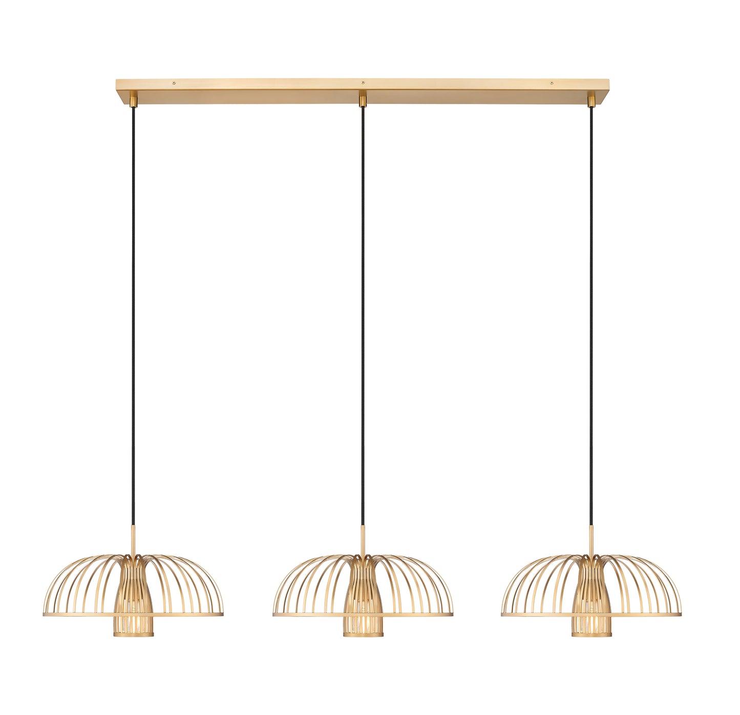 623P16-3L-MGLD - Valencia 3 Light Linear 56" Chandelier - Modern Gold