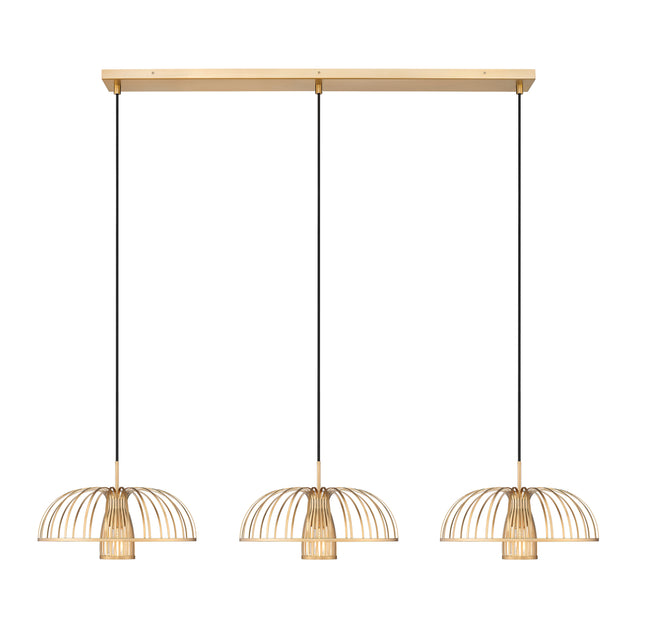 623P16-3L-MGLD - Valencia 3 Light Linear 56" Chandelier - Modern Gold