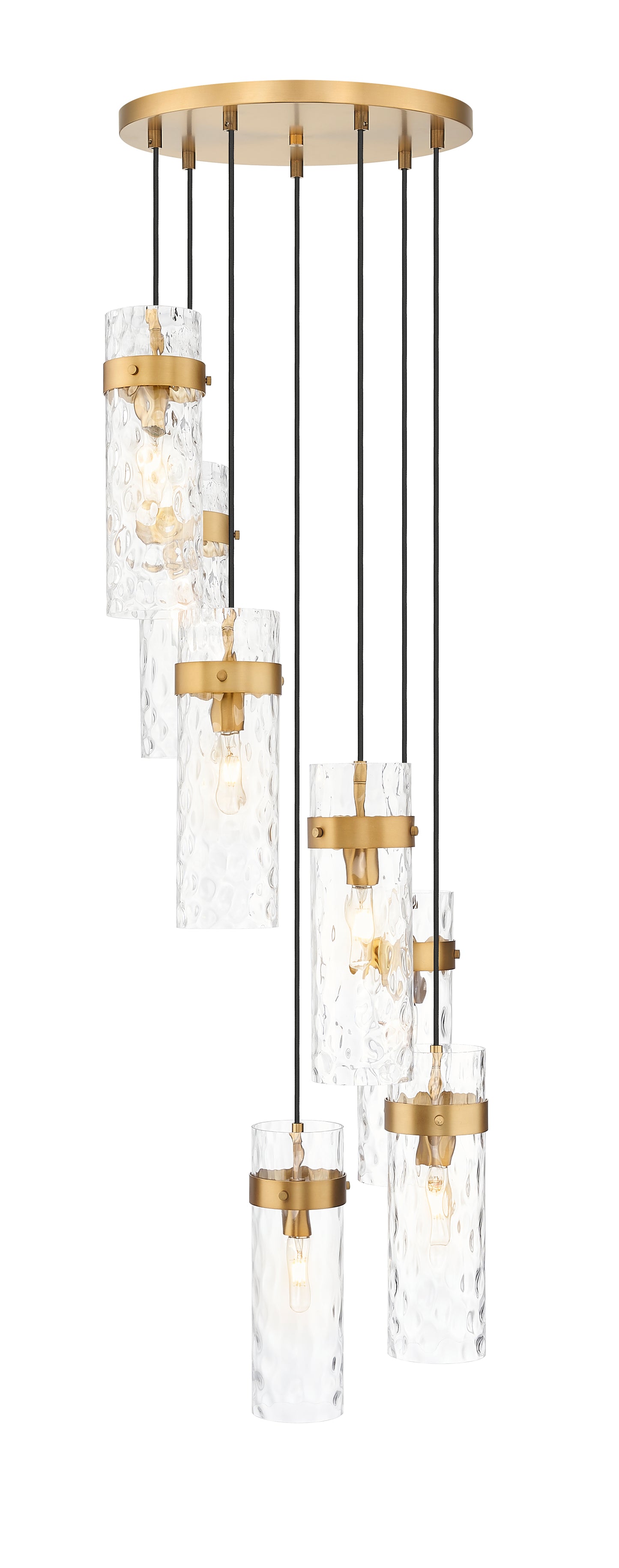 7002P5-7R-RB - Fontaine 7 Light 20" Chandelier - Rubbed Brass