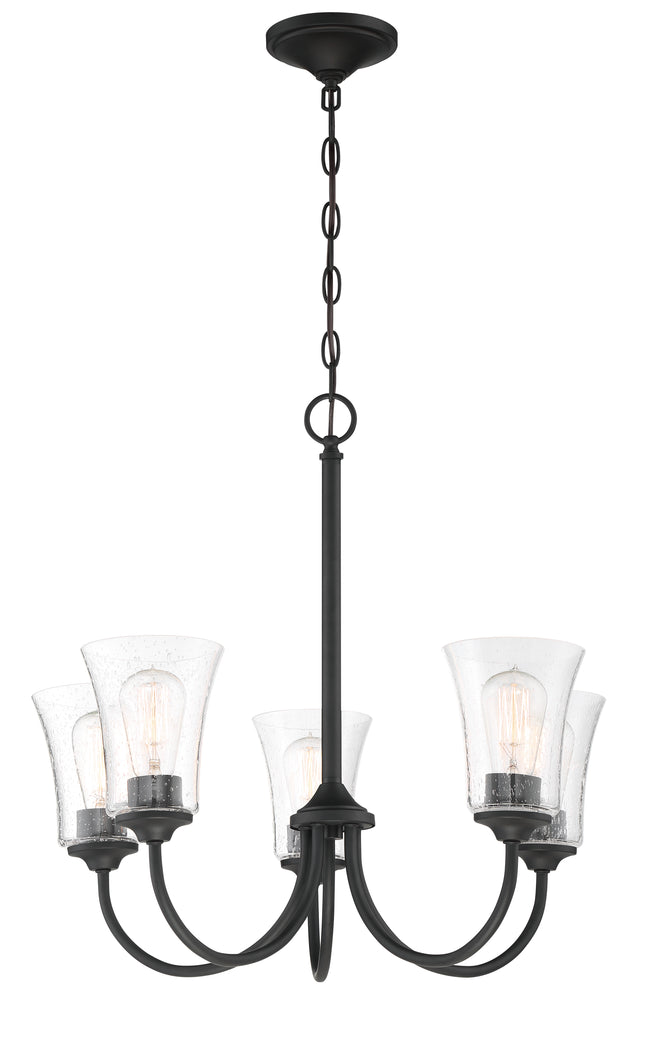 50425-FB - Gwyneth 5 Light 23" Wide Chandelier - Flat Black
