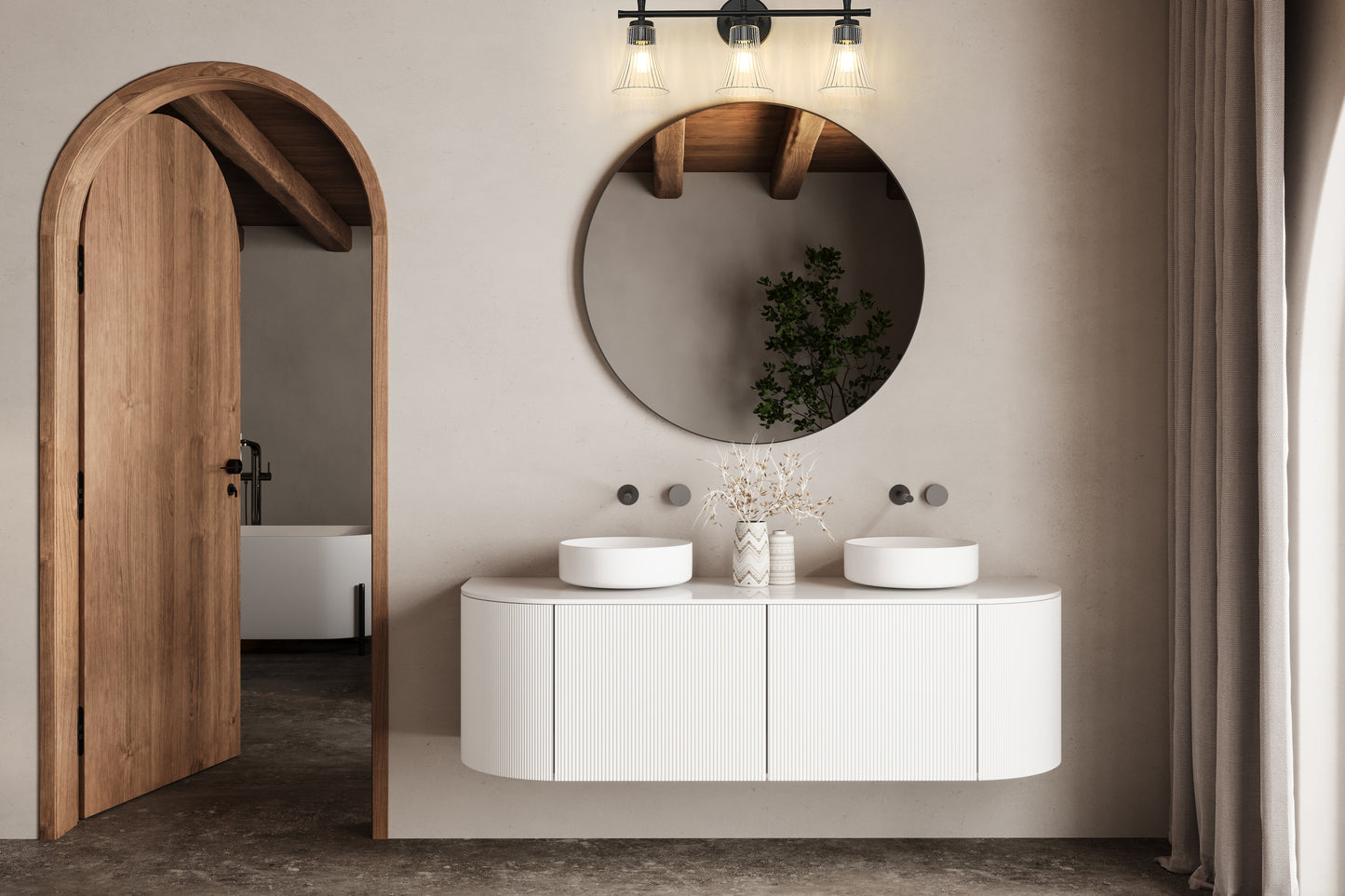 7519-3V-MB - Belle 3 Light 24" Vanity - Matte Black