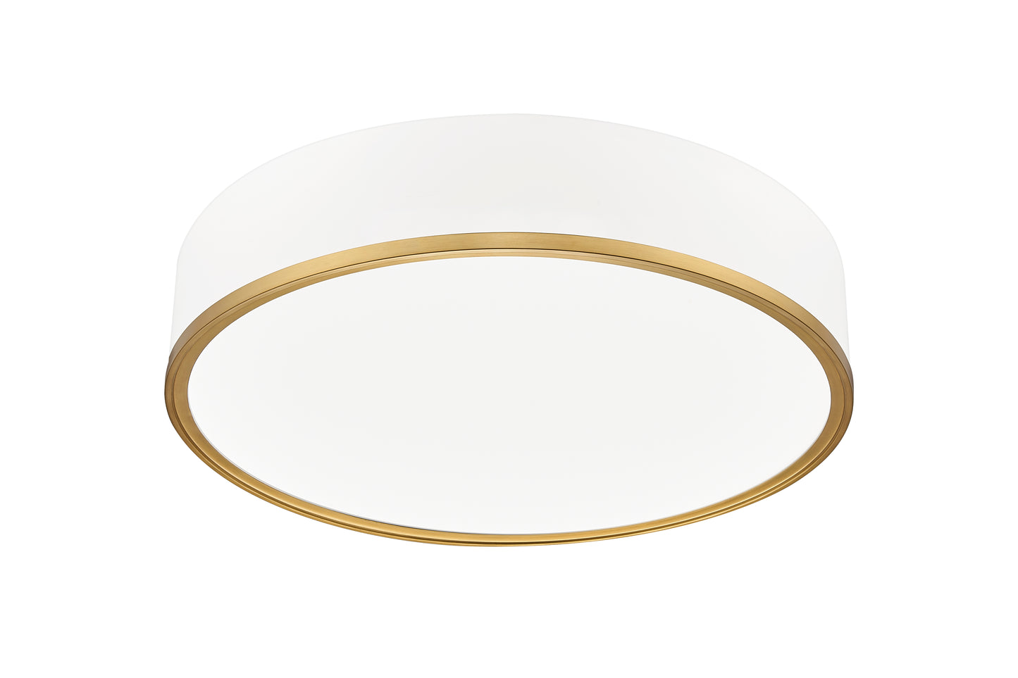 1018F20-MW-MGLD-LED - Bradley 1 Light Flush 20" Mount - Matte White / Modern Gold