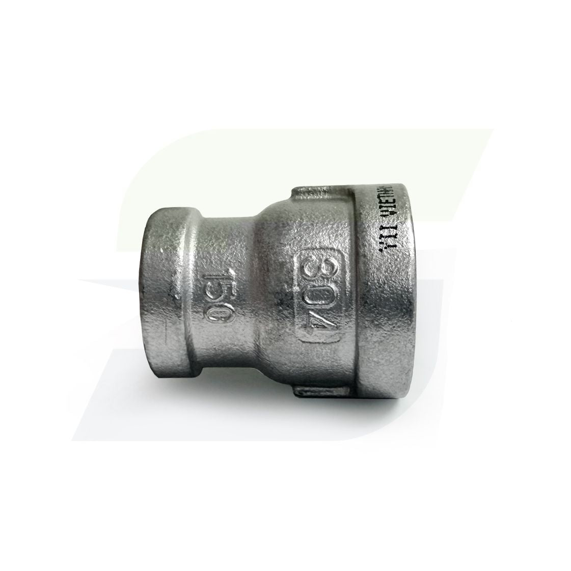 K412-0806 - 1/2" x 3/8" Threaded Reducing Coupling, 304 Stainless Steel