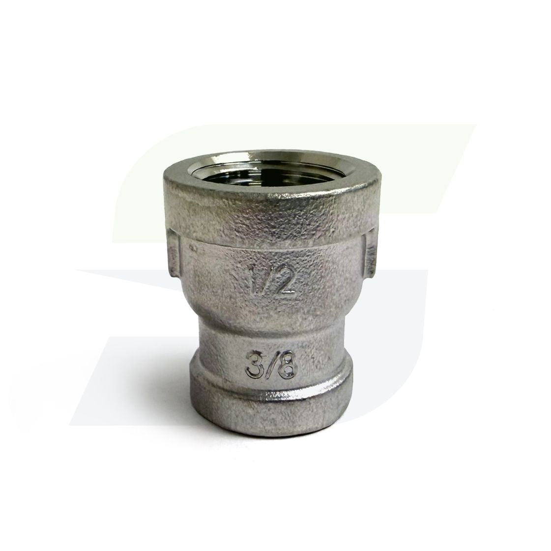 K412-0806 - 1/2" x 3/8" Threaded Reducing Coupling, 304 Stainless Steel