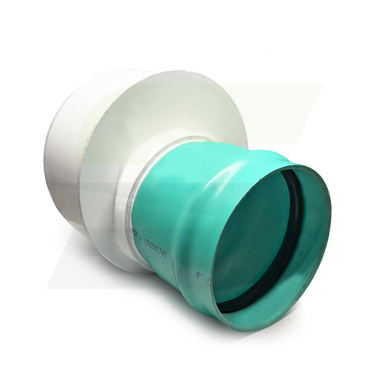 L13012-8 - 12" Spigot x 8" Gasketed Sewer SDR35 Eccentric Increaser Bushing - Gasketed SDR 35 PVC Sewer Fitting