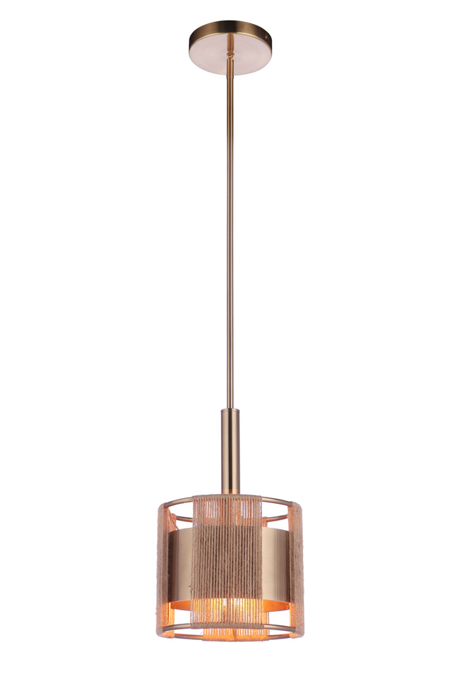 59091-SB - Kensey 1 Light 9.13" Wide Mini Pendant - Satin Brass