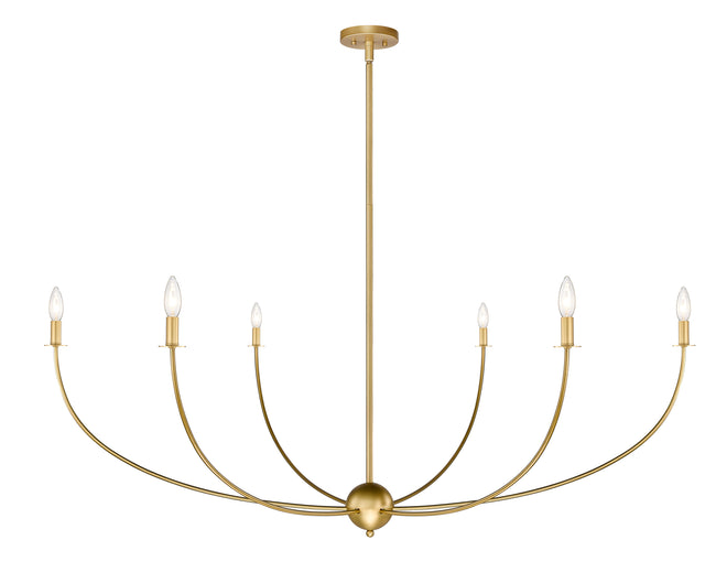 3040-62RB - Shannon 6 Light 62" Chandelier - Rubbed Brass