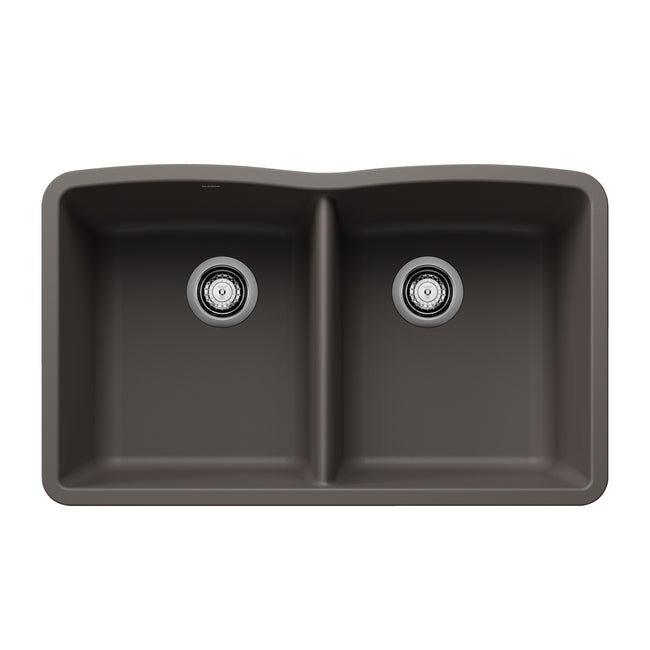 443105 - 32" Diamond Equal Double Bowl Undermount Kitchen Sink - Volcano Gray