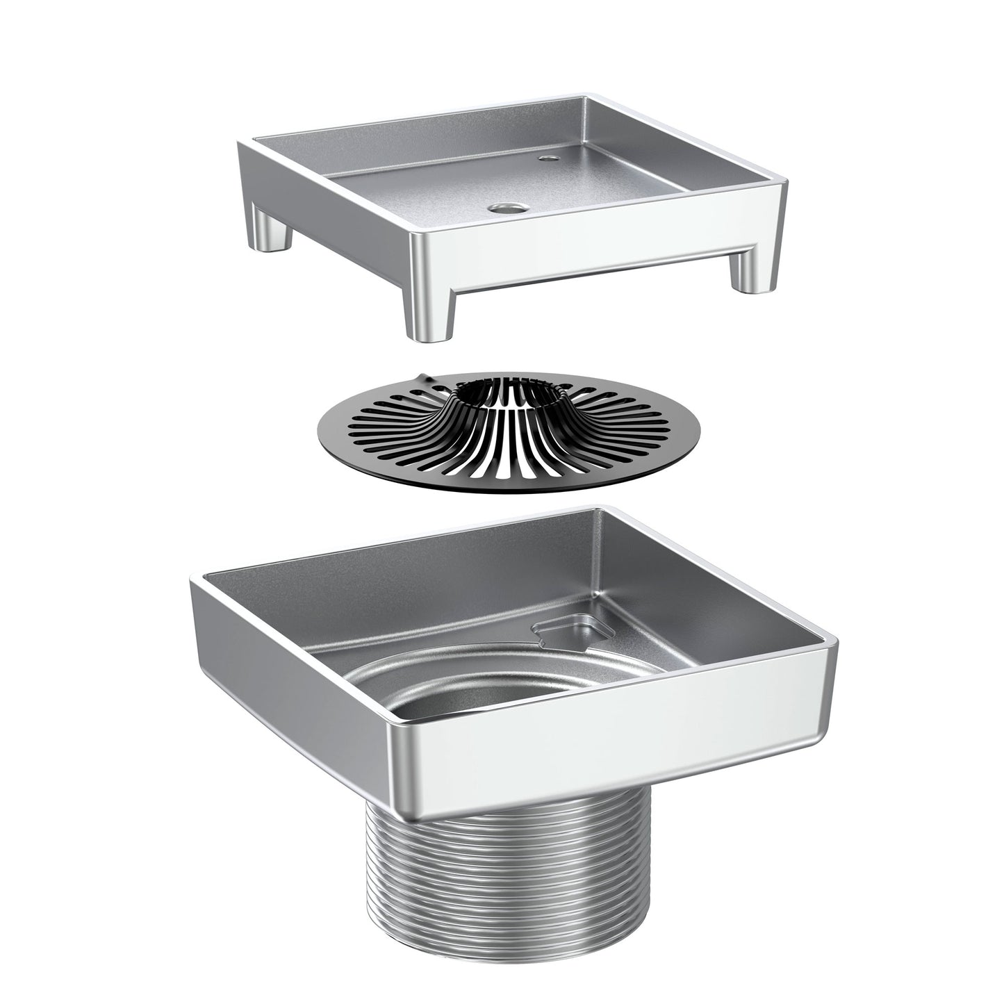 ETID-4-PC - 4" Legacy Solid Forged Brass Tile-In Drain - Polished Chrome