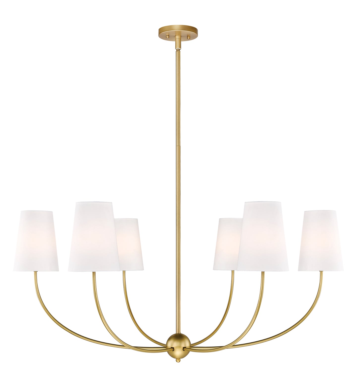 3040-42RB - Shannon 6 Light 42" Chandelier - Rubbed Brass