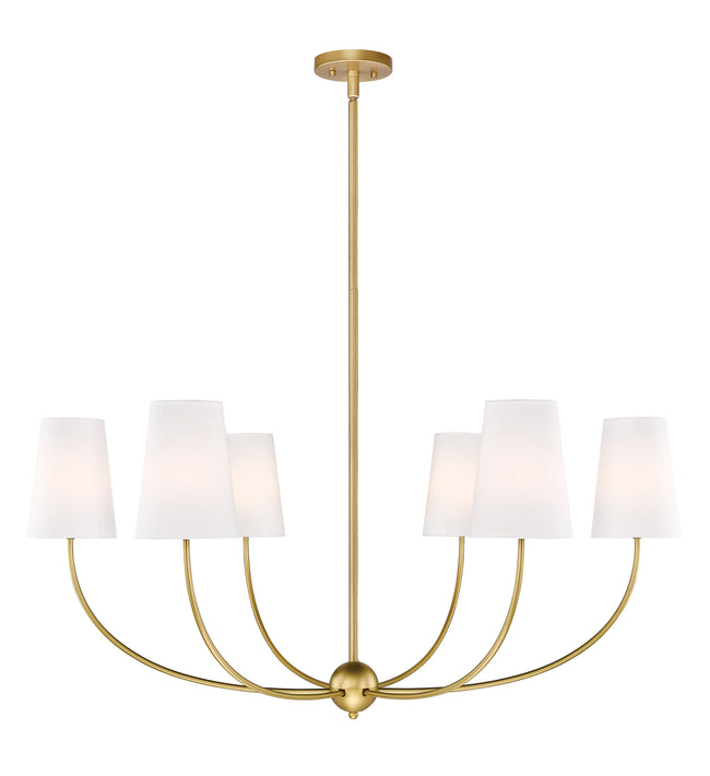 3040-42RB - Shannon 6 Light 42" Chandelier - Rubbed Brass