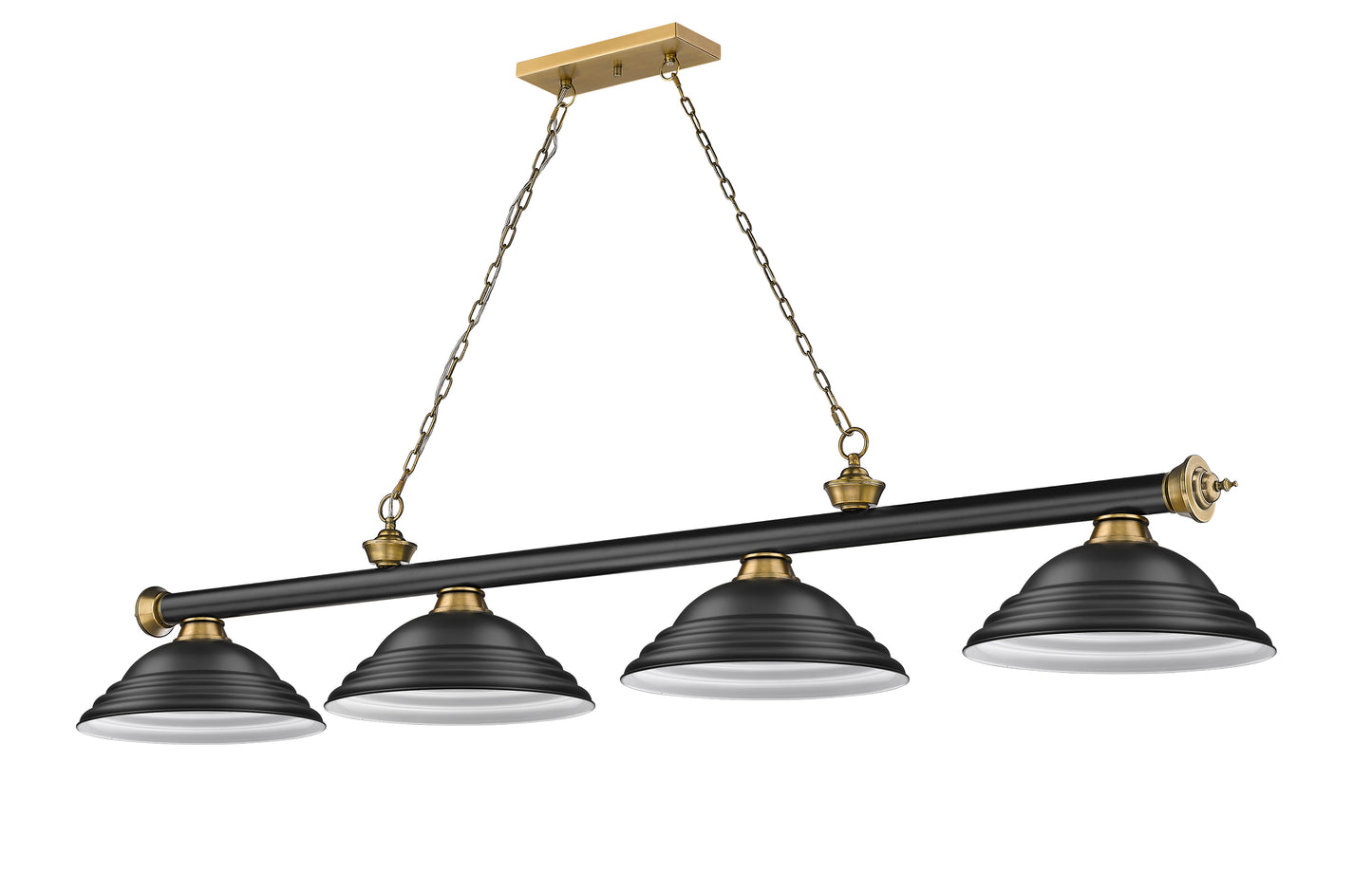 2306-4MB-RB-SMB - Cordon 4 Light 82" Billiard - Matte Black / Rubbed Brass