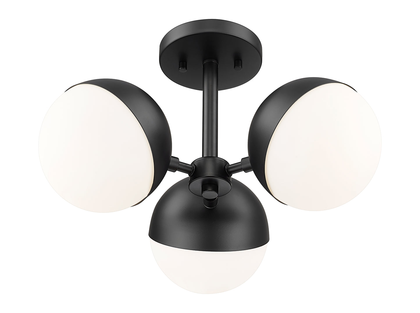 7517-3SF-MB - Realm Sphere 3 Light Semi Flush 17" Mount - Matte Black