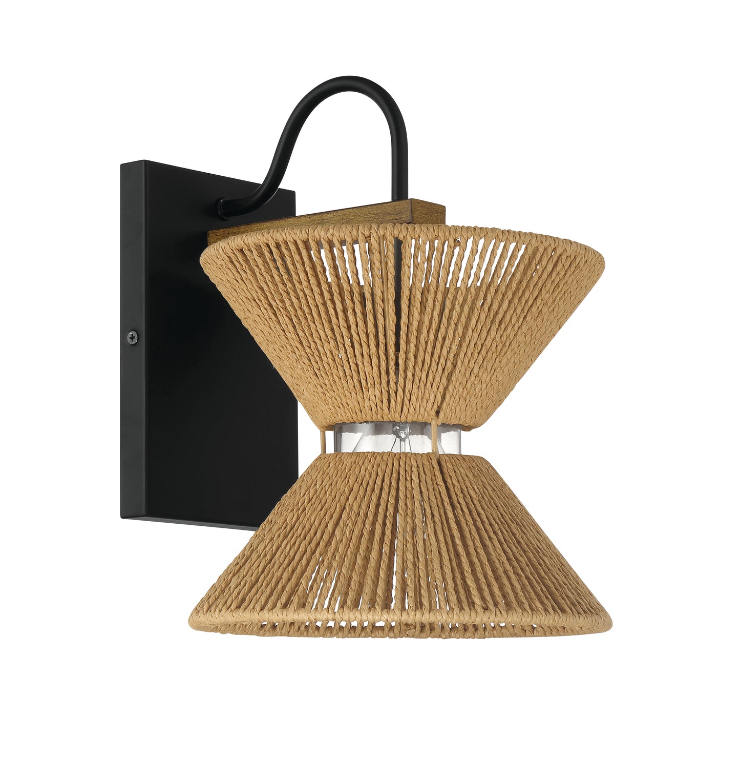58561-FBWAL - Serena 1 Light 12.13" High Wall Sconce - Flat Black / Walnut