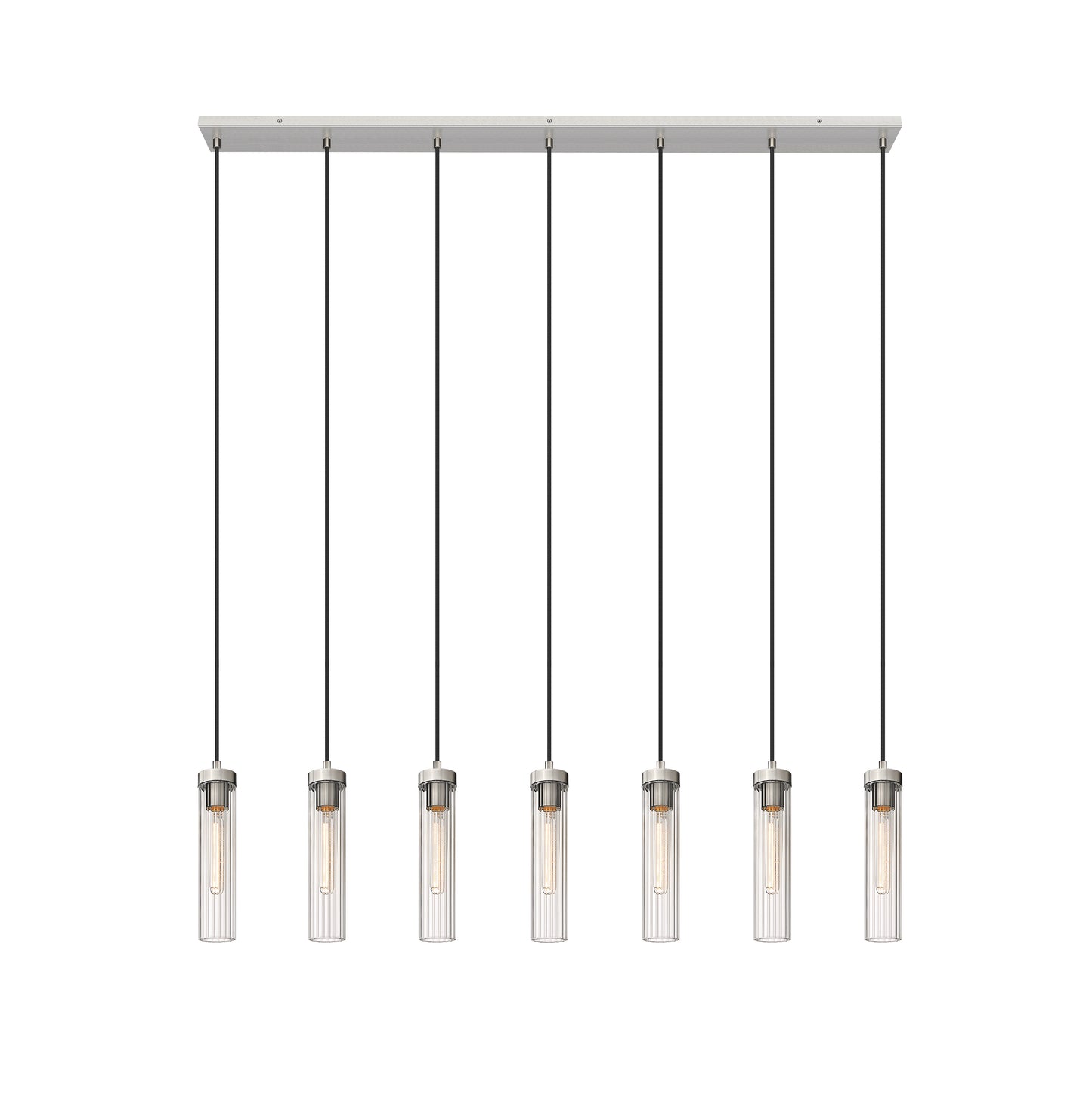 740P-7L-BN - Beau 7 Light Linear 54" Chandelier - Brushed Nickel