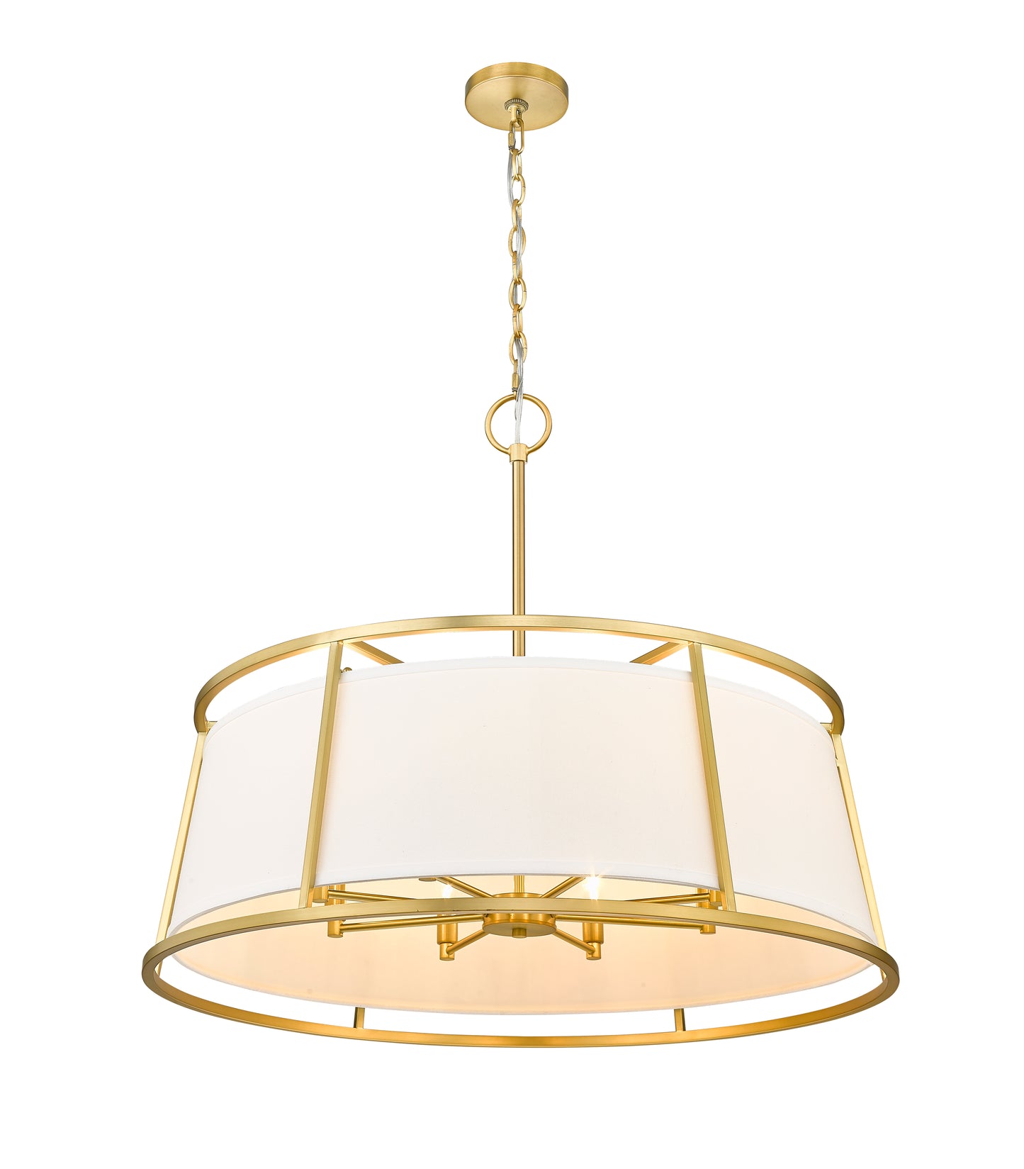 1935-32RB - Lenyx Pendant 8 Light 32" Chandelier - Rubbed Brass