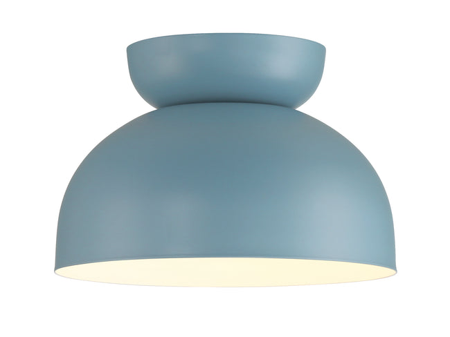 59181-DB - Ventura Dome 1 Light 10.5" Wide Flush Mount - Dusty Blue