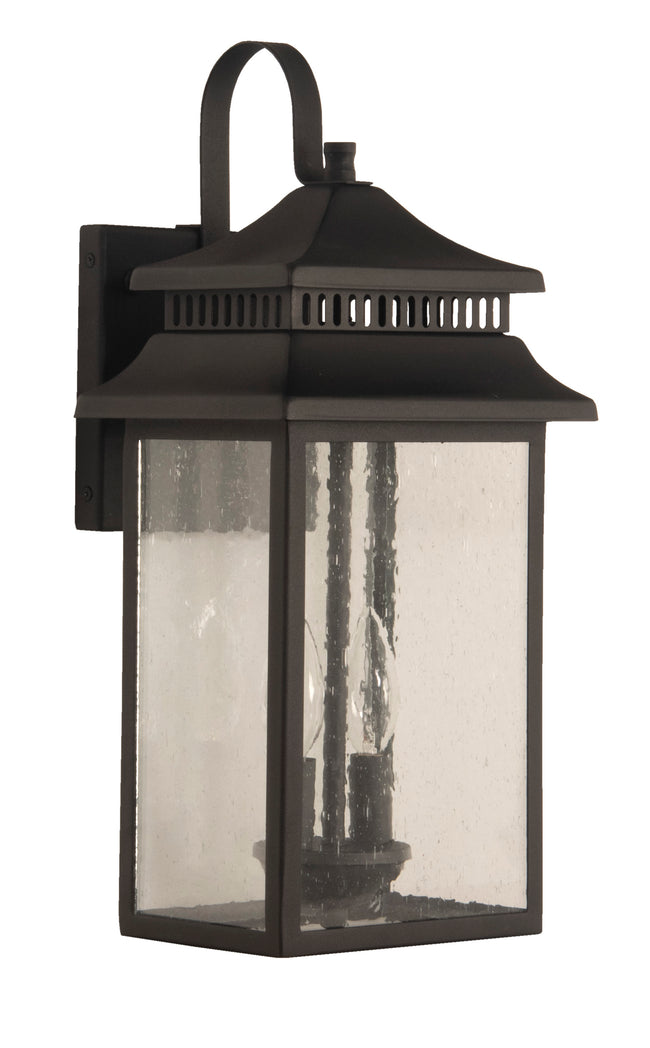 ZA3114-TB - Crossbend 2 Light 18" High Outdoor Wall Lantern - Textured Black