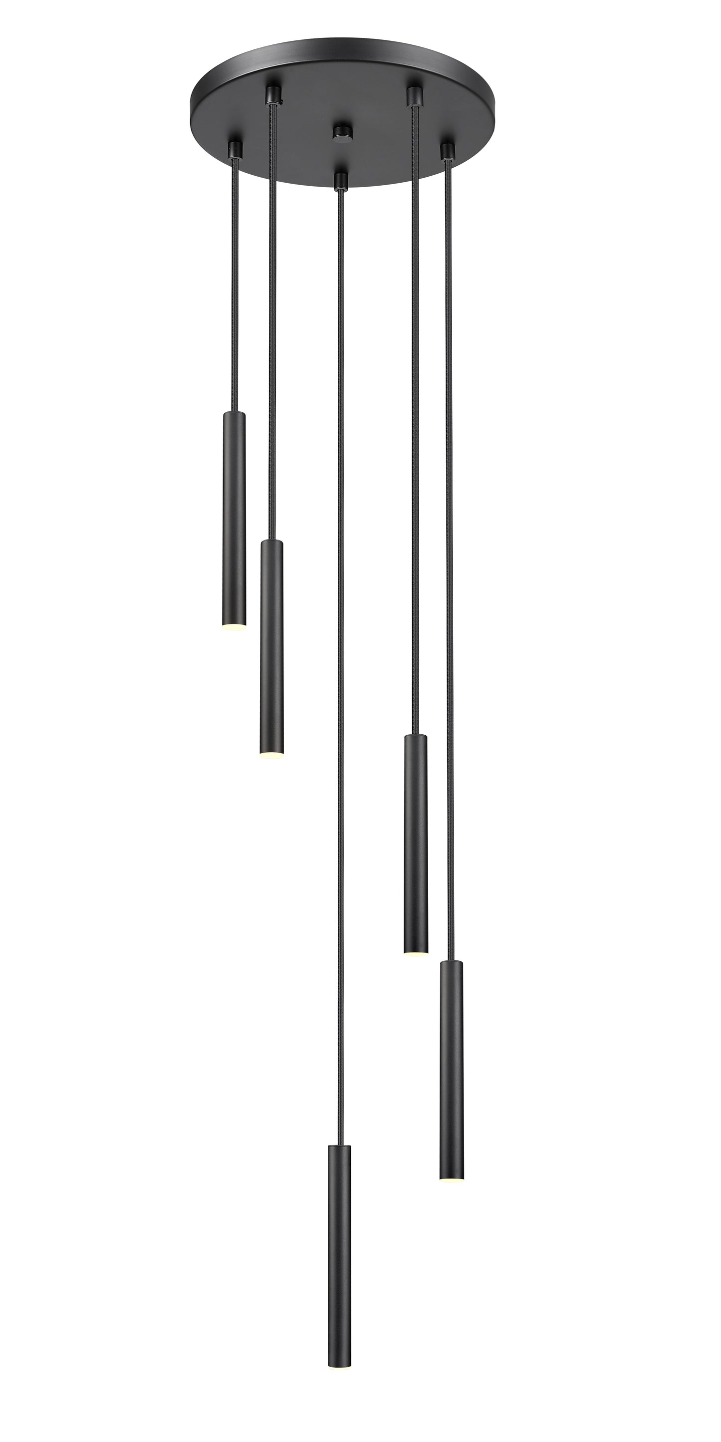 919MP12-5R-MB-LED - Forest 5 Light 12" Chandelier - Matte Black