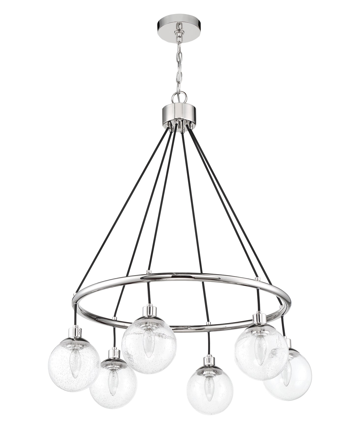 53326-CH - Que 6 Light 28" Wide Chandelier - Chrome