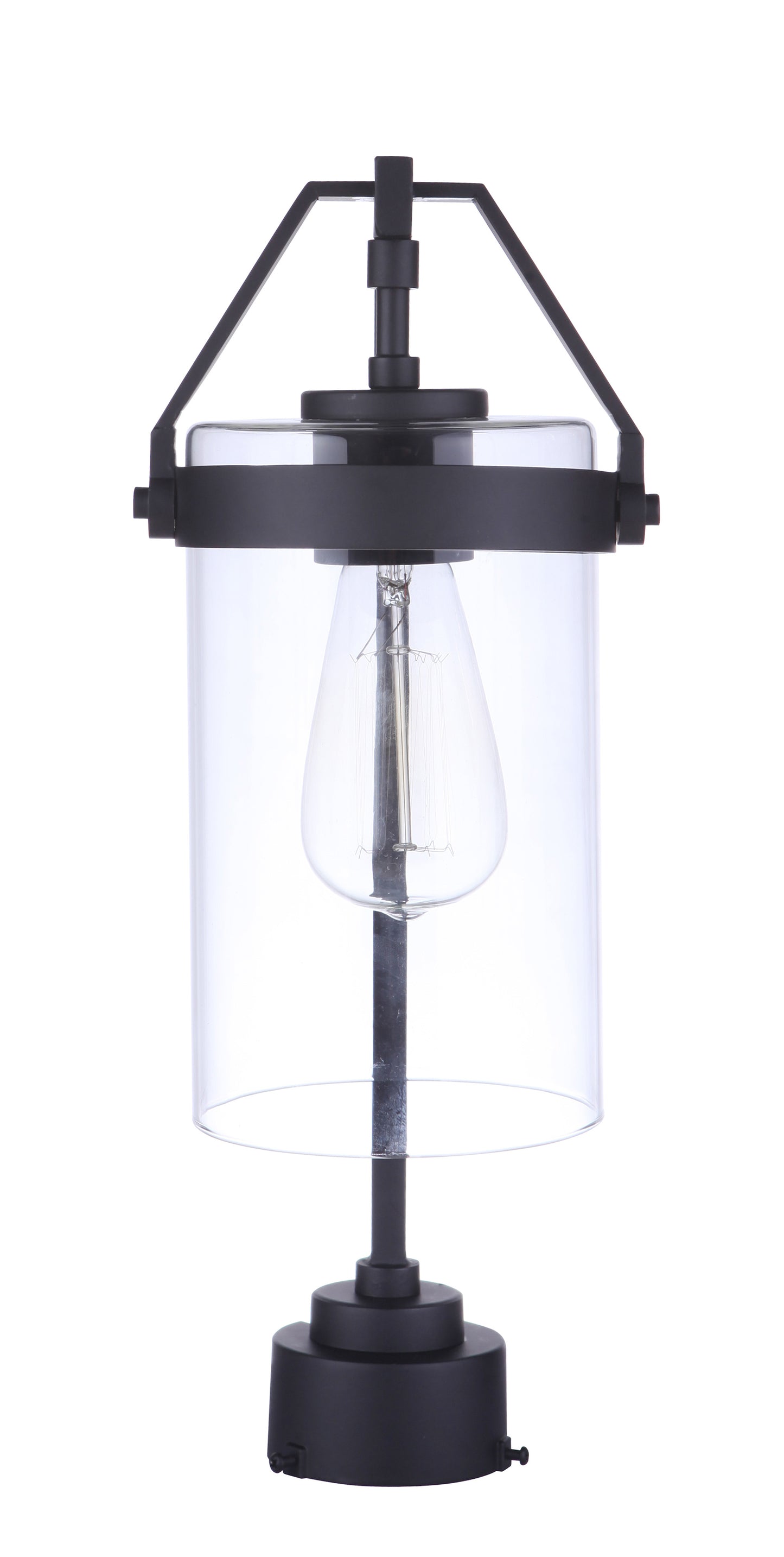 ZA3315-MN - Franklin 1 Light 17" High Post Mount - Midnight