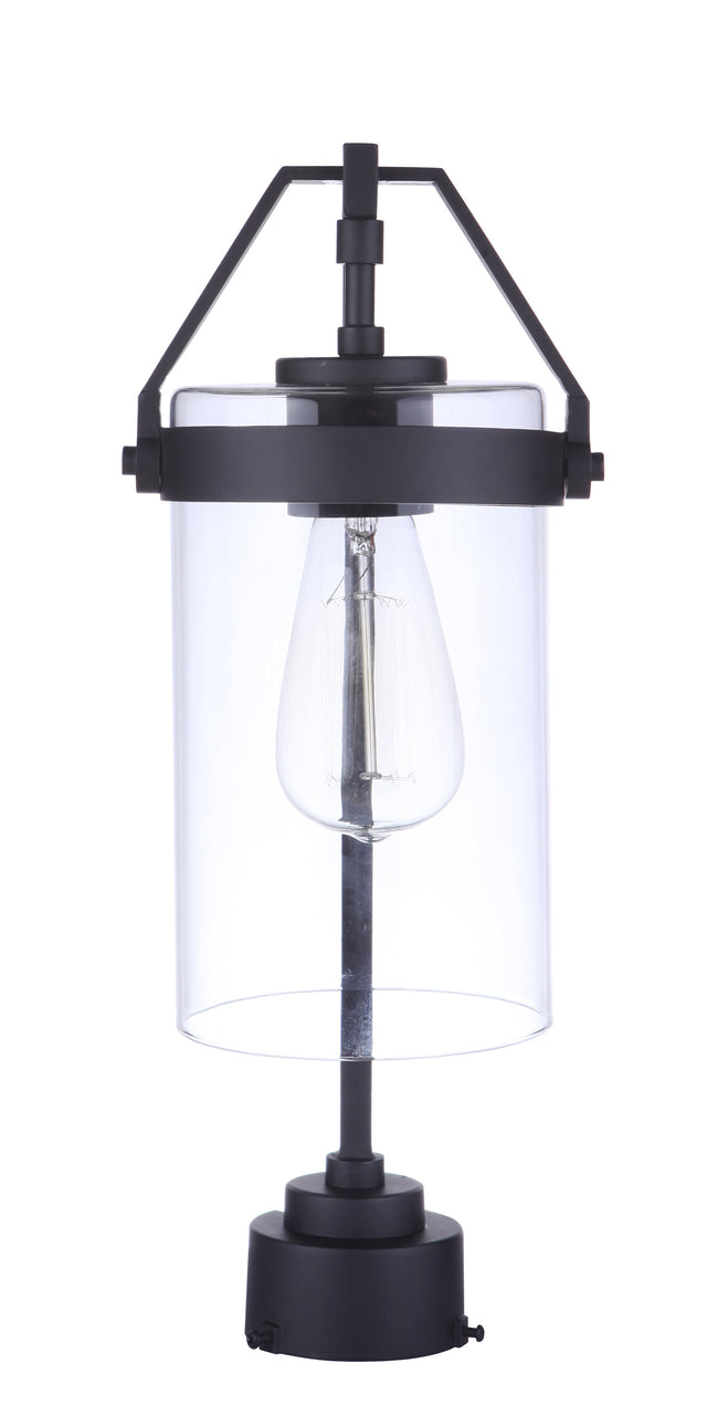 ZA3315-MN - Franklin 1 Light 17" High Post Mount - Midnight