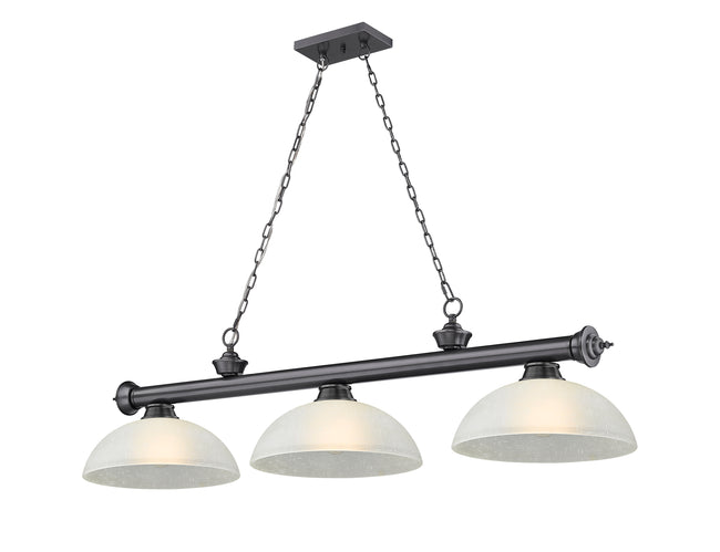 2306-3BP-DWL14 - Cordon 3 Light 57" Billiard - Bronze Plate
